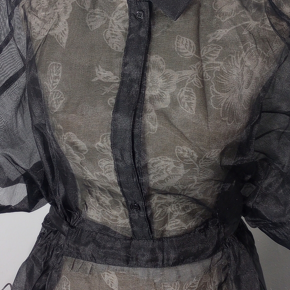 Misguided Black Sheer Women's Top - Picture 5 of 13